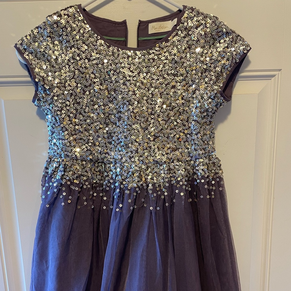 Stunning Mini Boden Sequin Tulle Party Dress - Blue/Gray 7/8yr